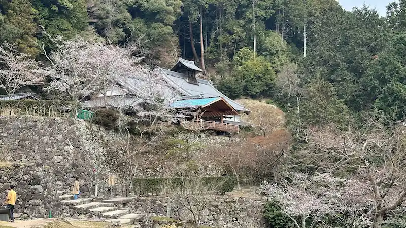 Azuchi Castle Ruins - Distant View of Soken-ji Temple with Main Hall and Historic Surroundings
