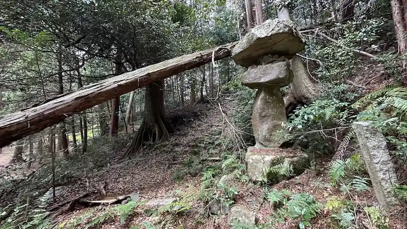 Azuchi Castle Ruins - Obake Lantern, Massive Natural Stone Lantern from the Early Edo Period
