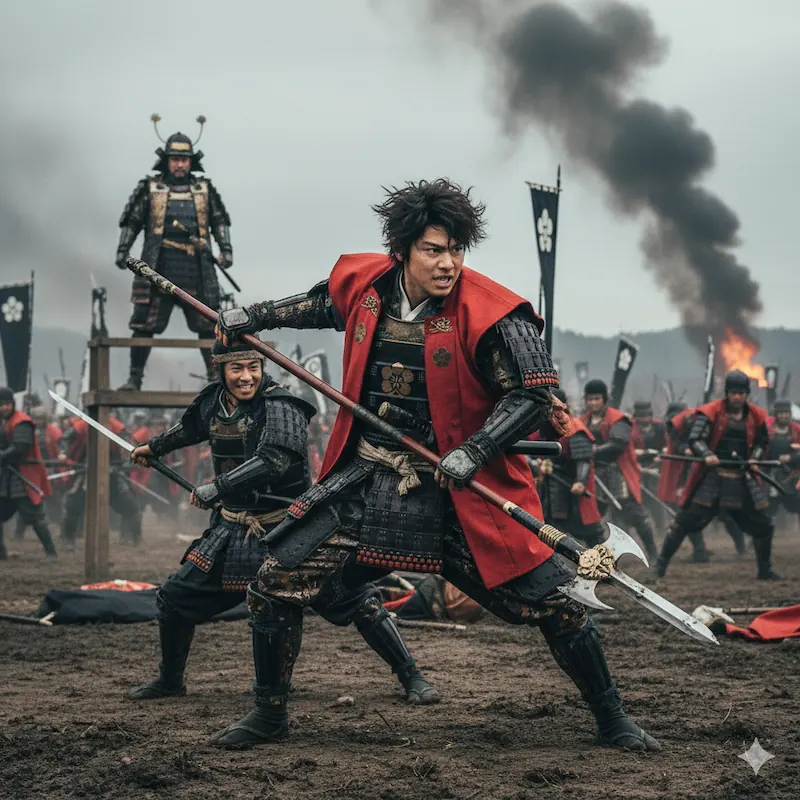 Young Maeda Toshiie serving Nobunaga