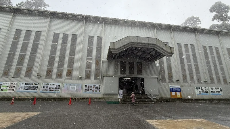 Konpon Chudo Hall under restoration (December 2025)
