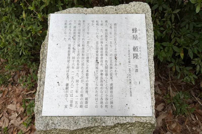 伝 蜂屋頼隆陣地跡の遺構