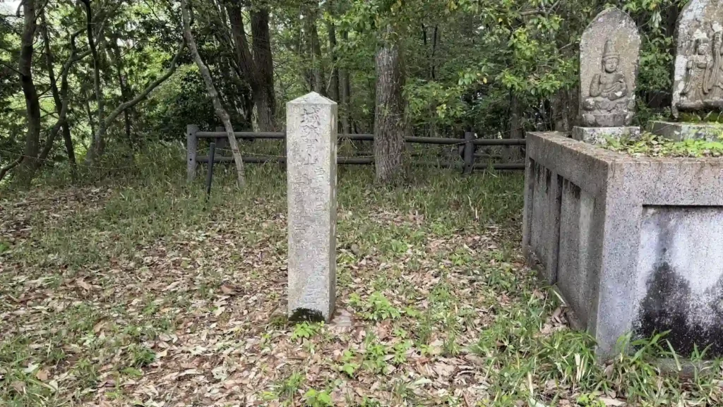 Stone marker at the South Castle, labeled South Castle Ruins