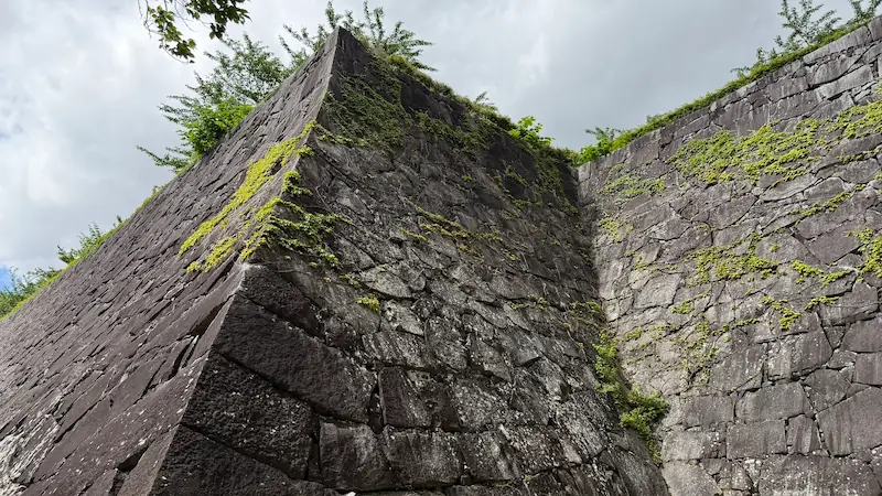 Stone walls at Morioka Castle Ruins Park