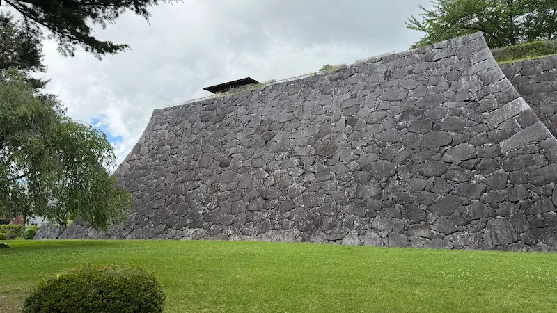 Stone walls of Morioka Castle — ruins
