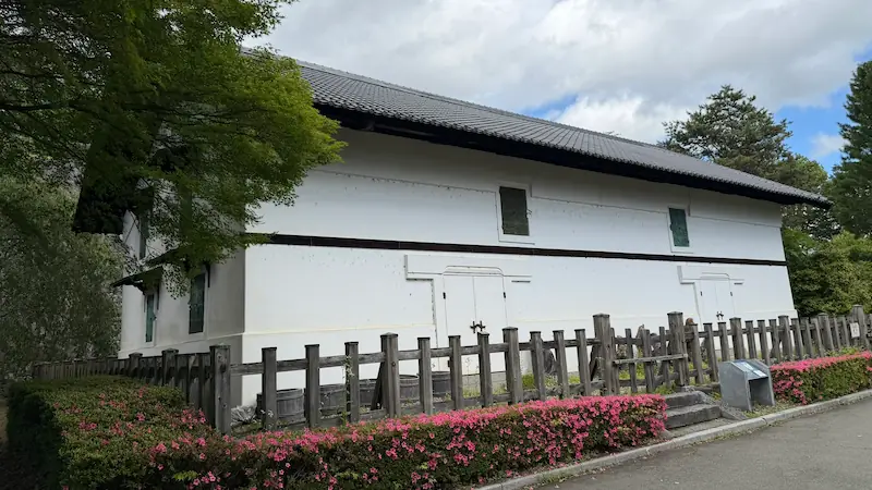 Hikokura storehouse — the only surviving structure connected to Morioka Castle, relocated in 1989