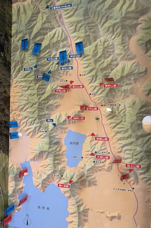 賤ヶ岳戦国ステーション 余呉湖周辺 地形図 砦配置 賤ヶ岳合戦