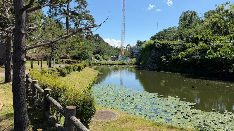 Hirosaki Castle inner moat and stone walls (May 2026)