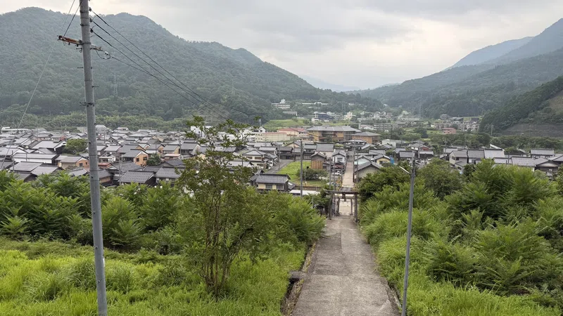 A view over the town of Takeda from Hyome-jinja Shrine.