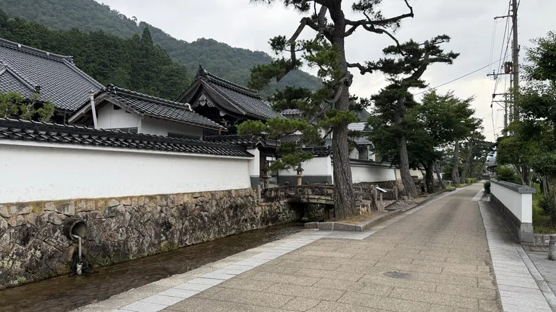 The street of the Takeda Teramachi, lined with temples.