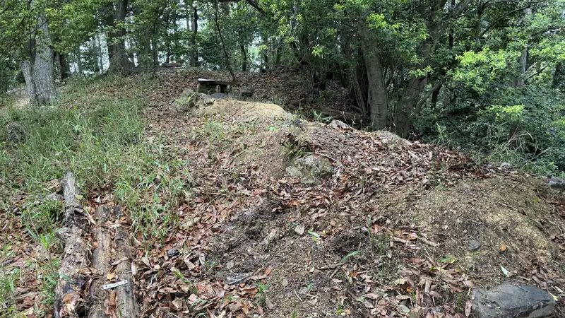 Sandbags at the castle ruins