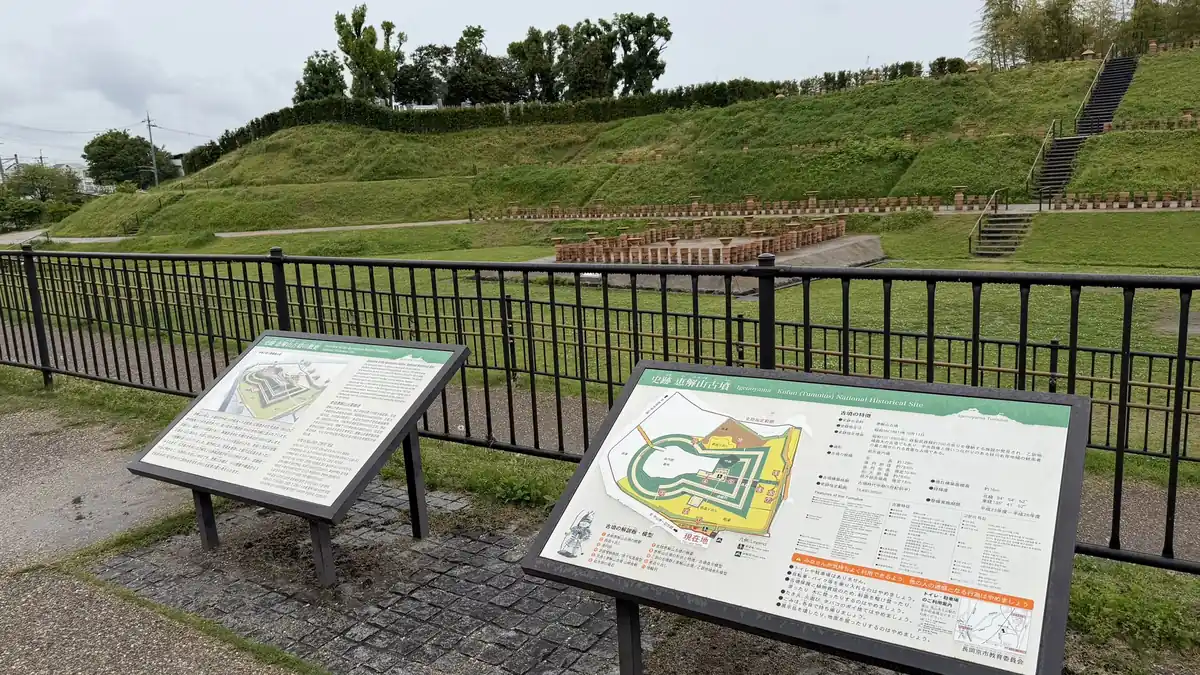 Signage and the overall shape of Igenoyama Kofun