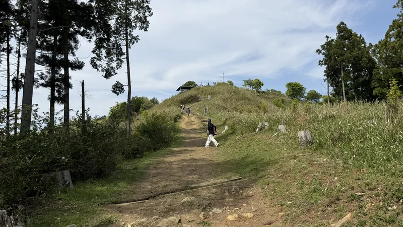 Unpaved dirt path leading toward the summit