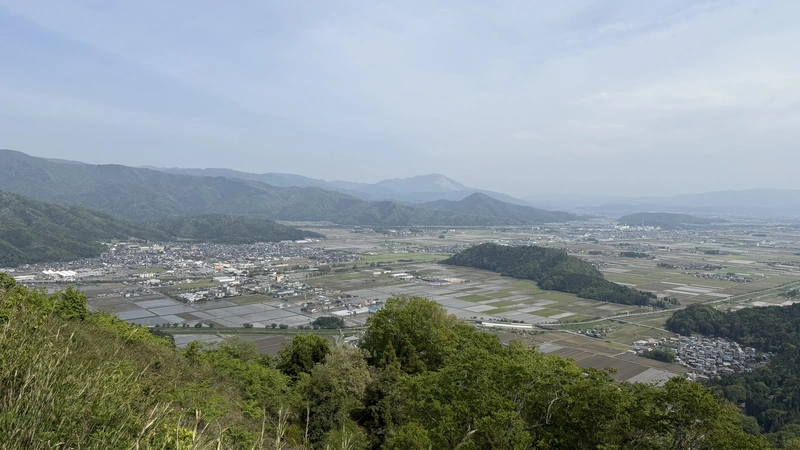 Town and rice paddies seen from the summit