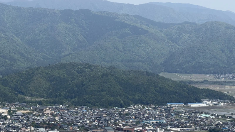 Mountain where the Tagami Castle ruins are located