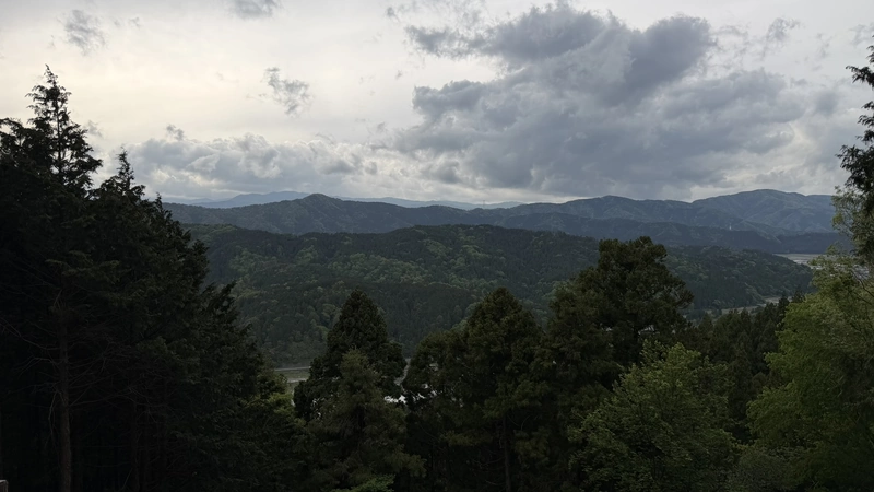 The view opening up from the summit of Tagamiyama Fort