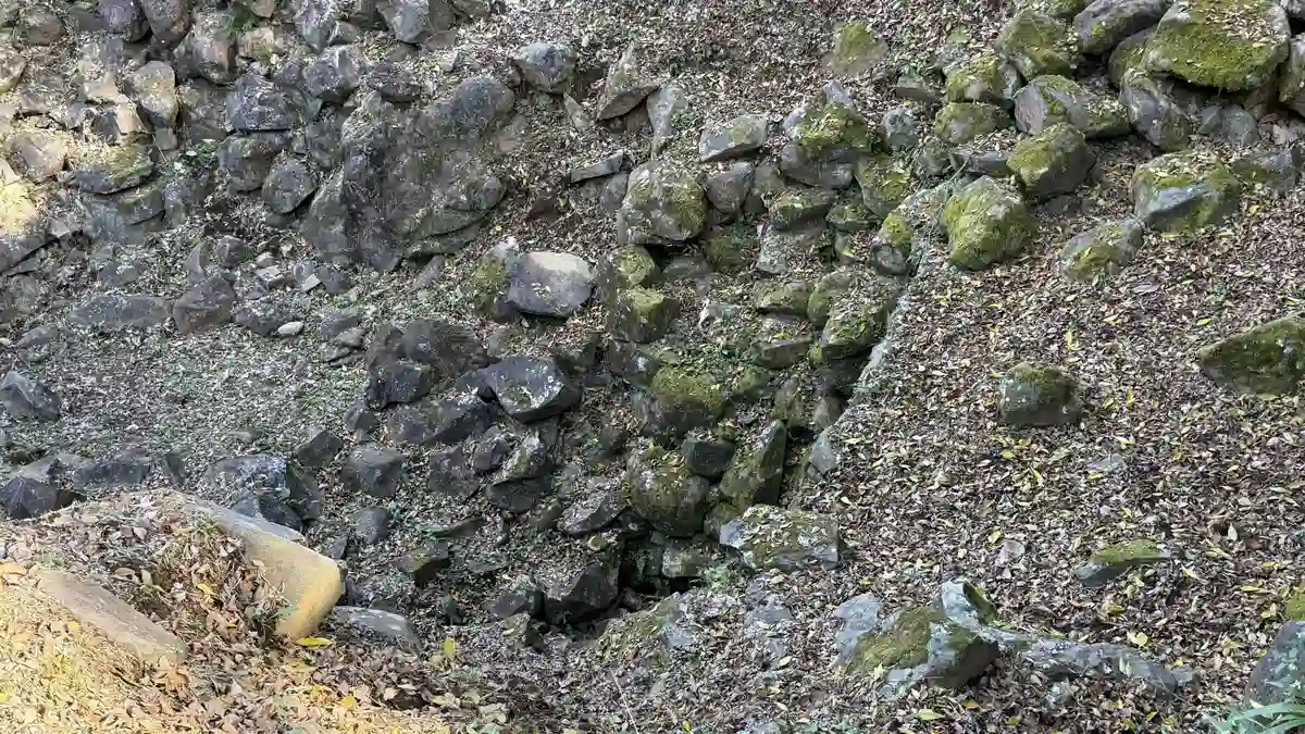 Stone walling in the well enclosure