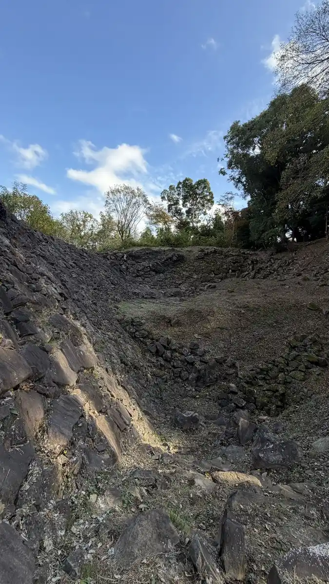 Stone walling in the well enclosure