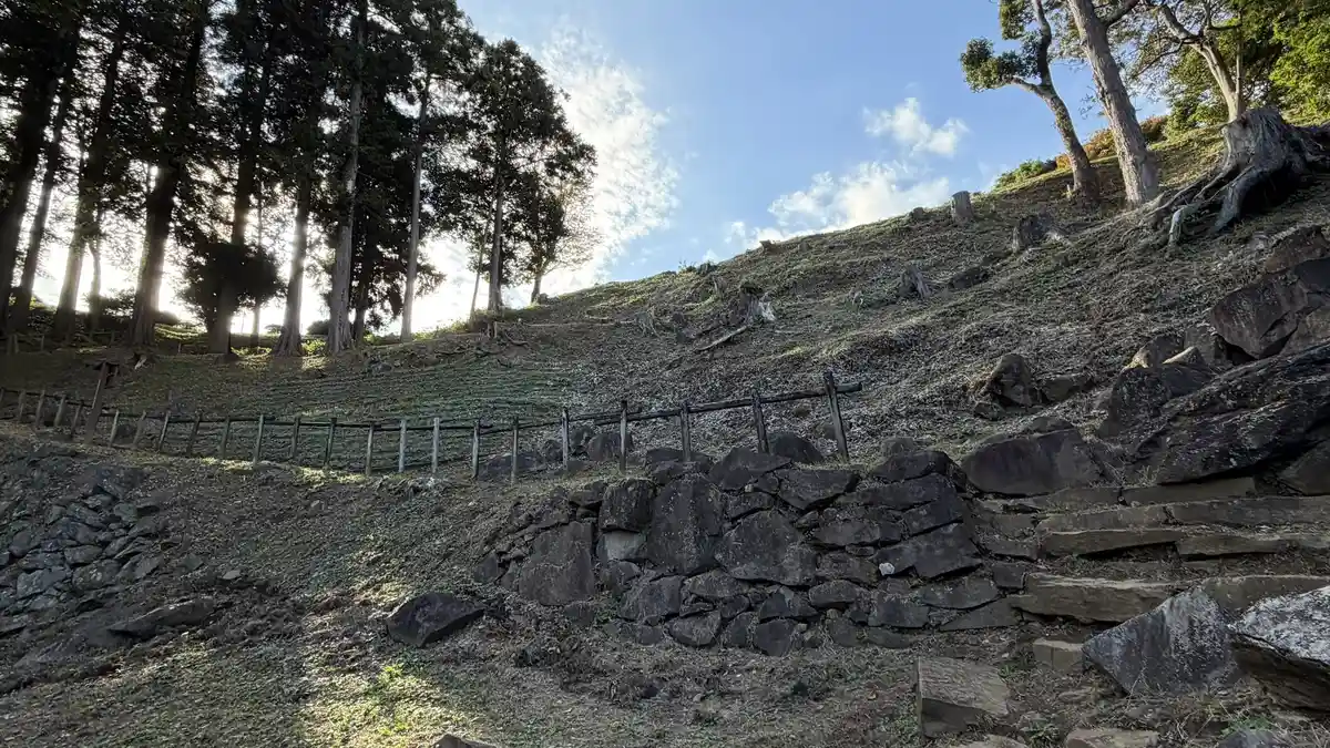 Stone walling in the well enclosure