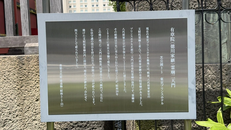 On-site sign for the Yushoin Nitenmon Gate