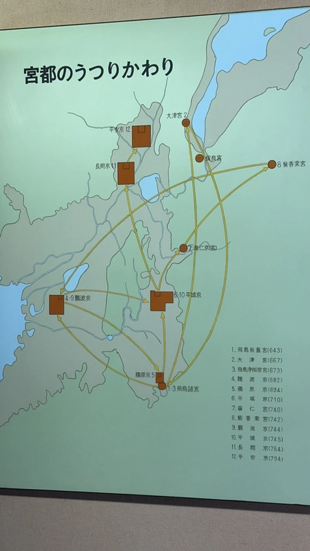 「宮都のうつりかわり」を示す地図