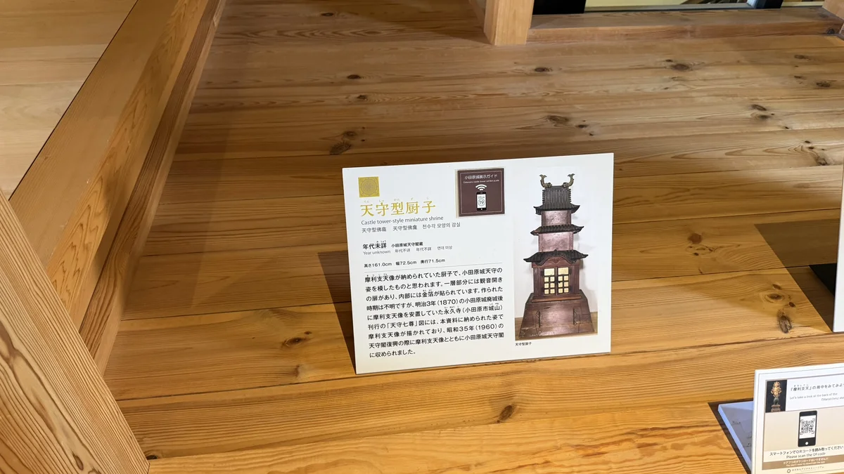 Wooden model of the Edo-period keep in an exhibition room