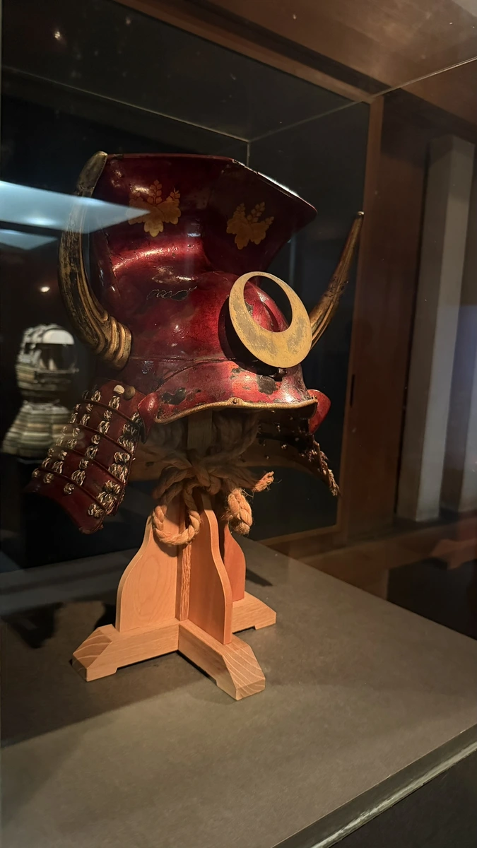 Helmet from the Azuchi-Momoyama period on display in the SAMURAI Museum