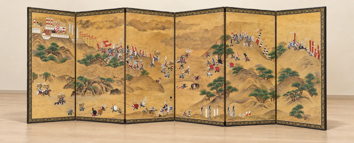 AI生成イメージ：賤ヶ岳合戦図屏風を参考に制作したイメージ