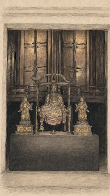 AI-generated illustration imagining the interior of Kyozo