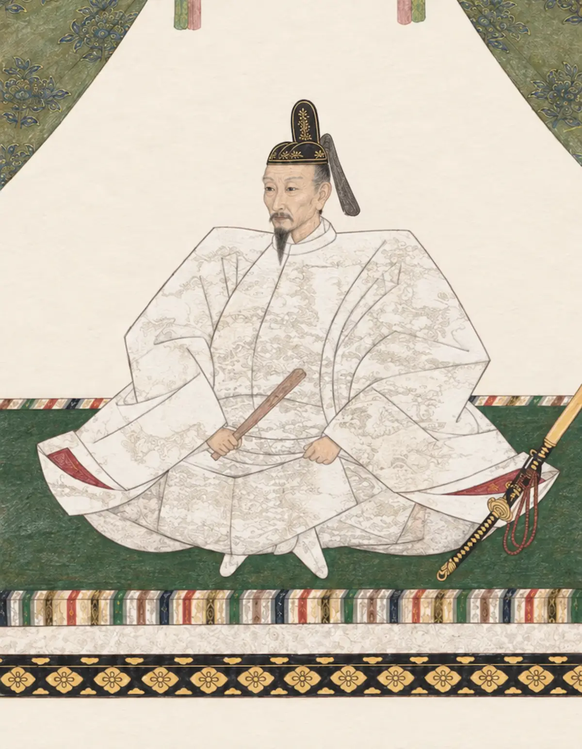 AI生成イメージ：京都・禅林寺蔵の豊臣秀吉像を参考に制作した色鉛筆画調のイメージ