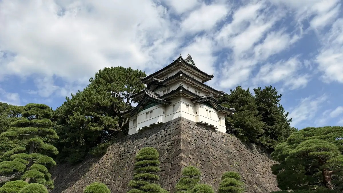 富士見櫓と石垣の角